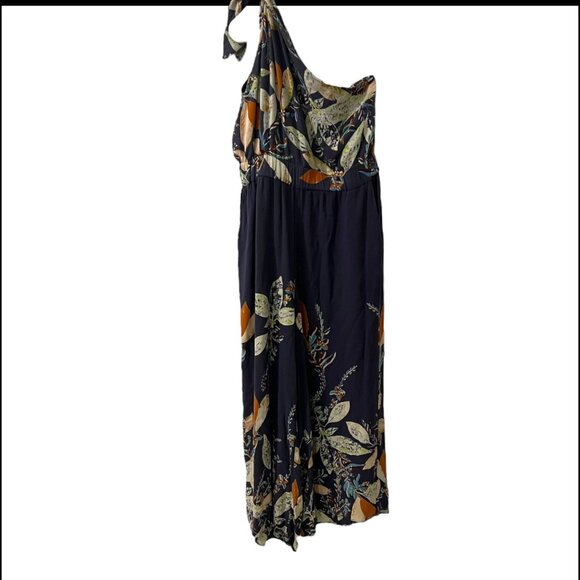 Free People Island Time‎ Floral One Shoulder Cropped Wide Leg Jumpsuit XS - Picture 4 of 12